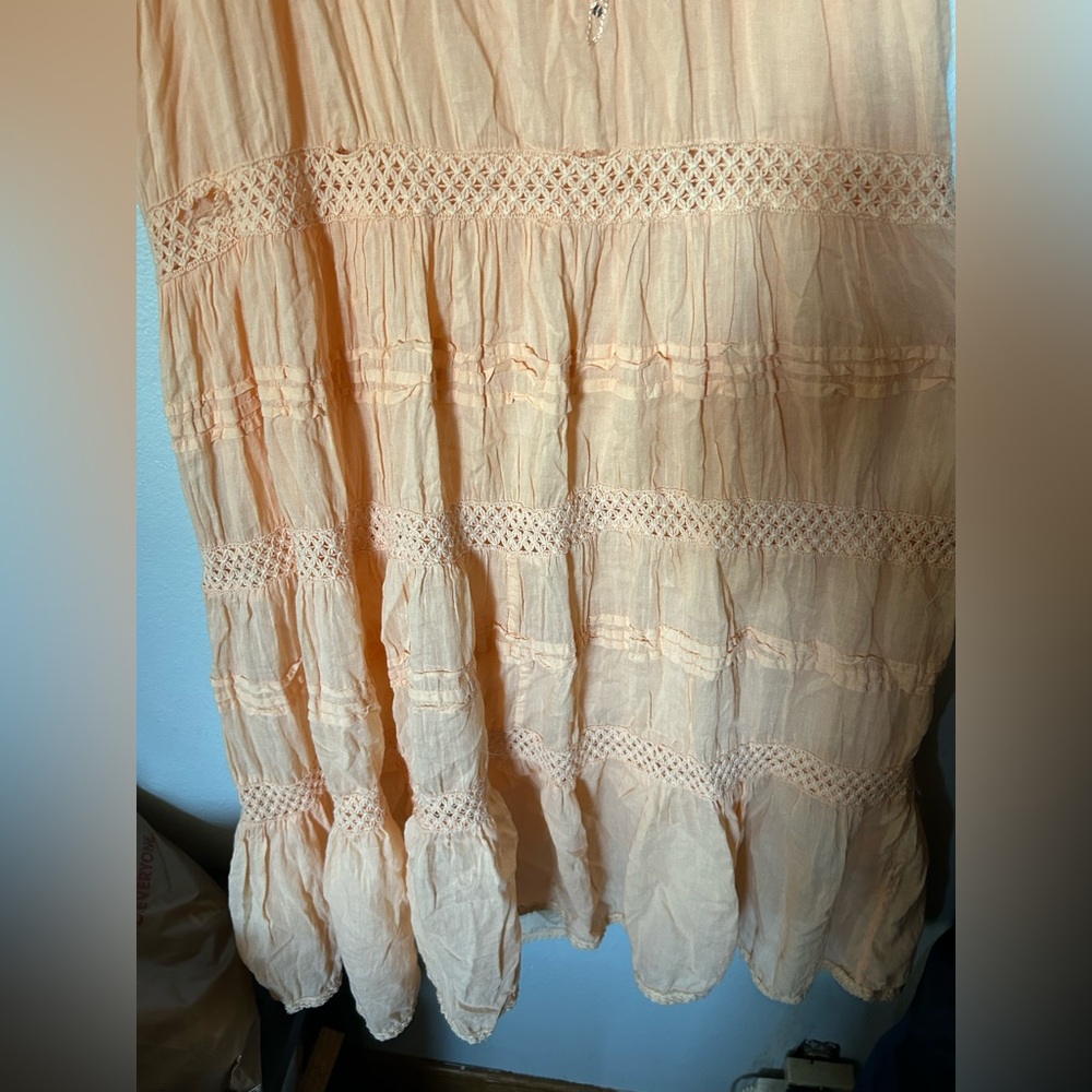 Peach Embroidered sequins maxi Dress - Picture 6 of 11